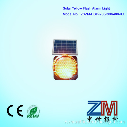 Yellow LED solar warning Light for Road Safety